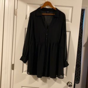 Torrid Lexie Black Chiffon Babydoll Tunic- Size 3